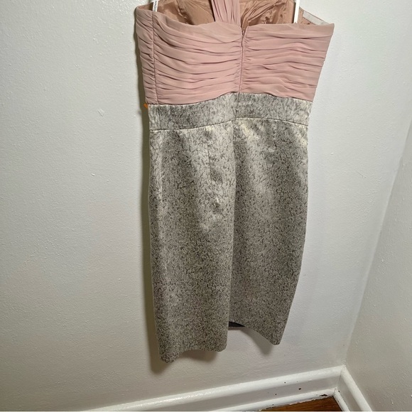 Maggy London Sheath Dress One Sleeve Pink Silver - Picture 11 of 12